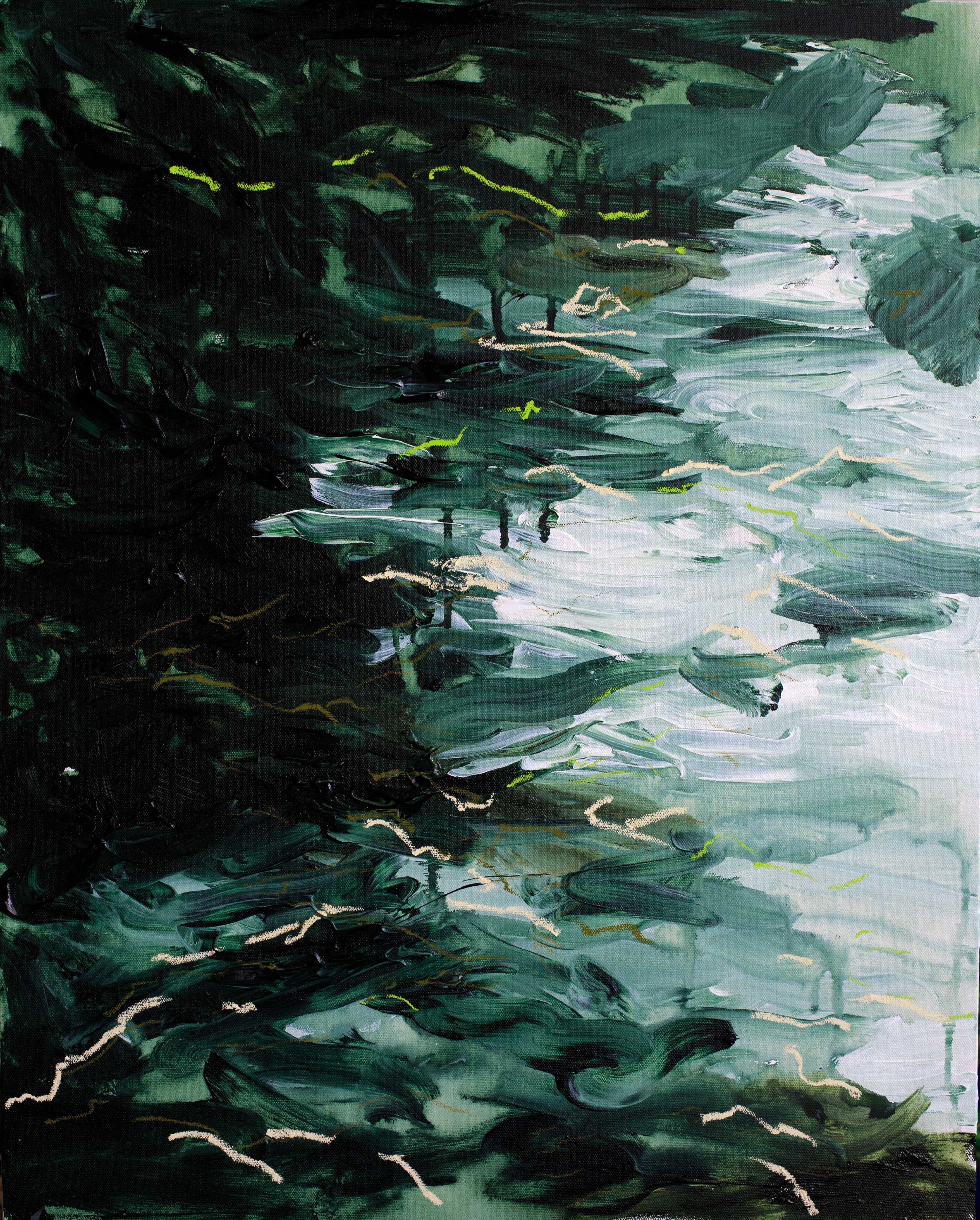 Emerald Water — Atmospheric Abstract Painting