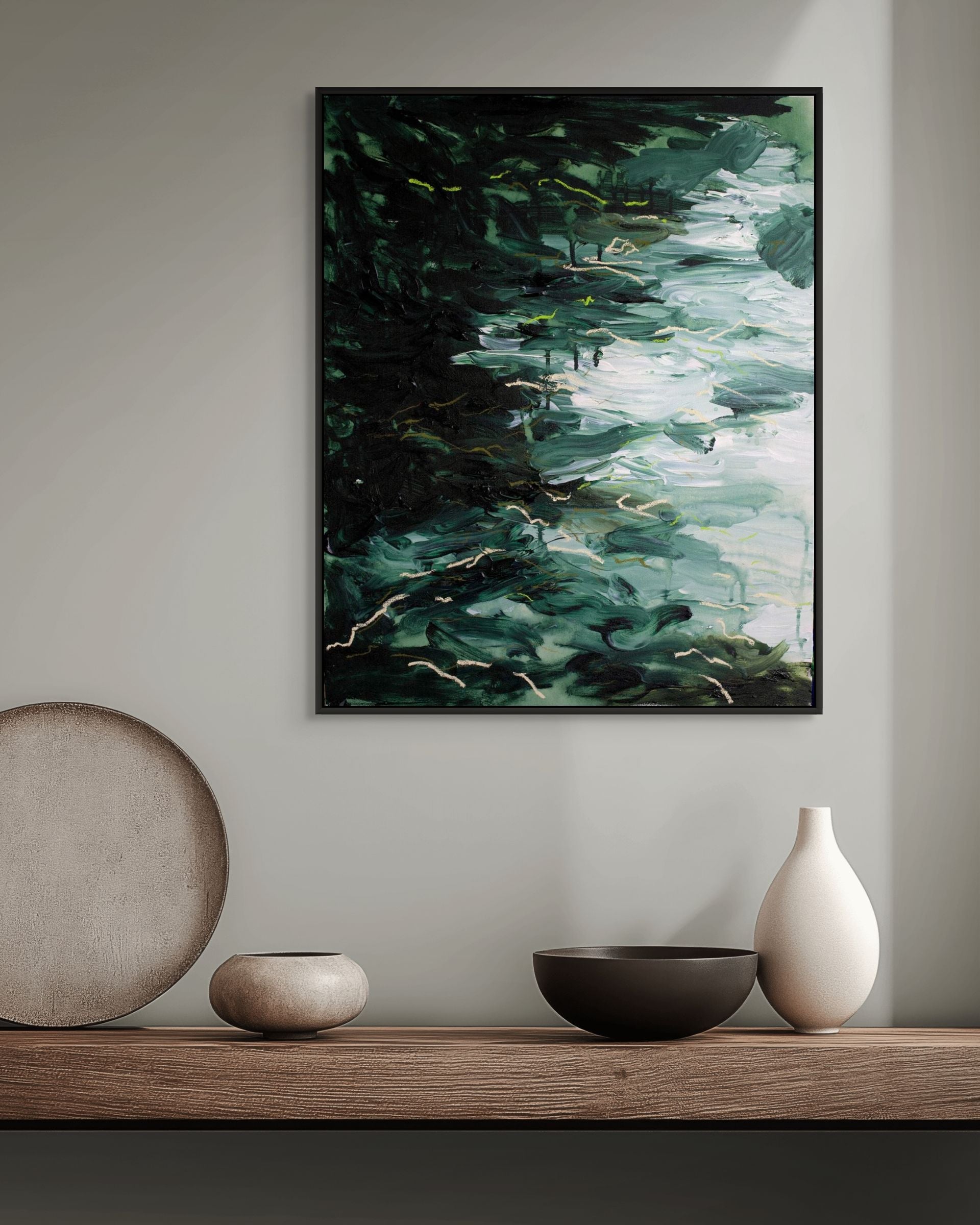 Emerald Water — Atmospheric Abstract Painting